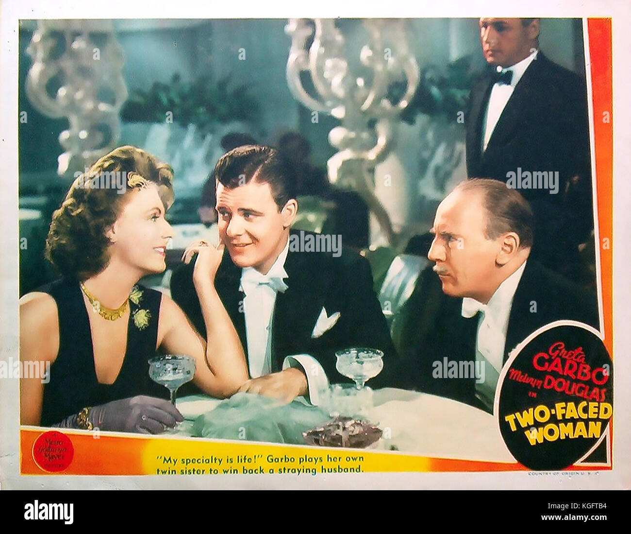 Two FAVOR WOMAN 1941 MGM-Film mit From Left:Greta Garbo, Robert Sterling und Roland Young Stockfoto