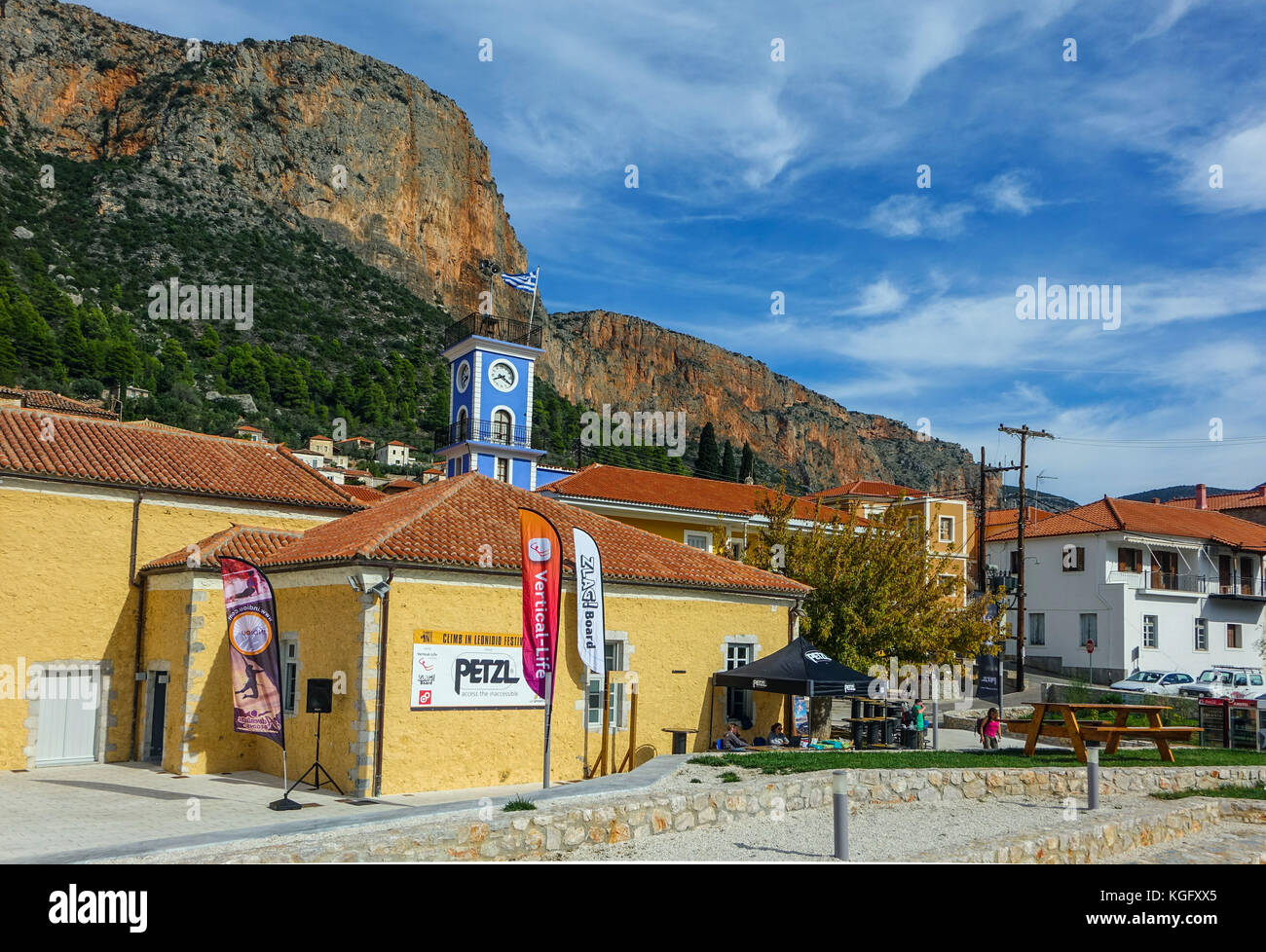 Petzl, Festival klettern und die umliegenden Felsen, Leonidio, Peleponnese, Griechenland Stockfoto