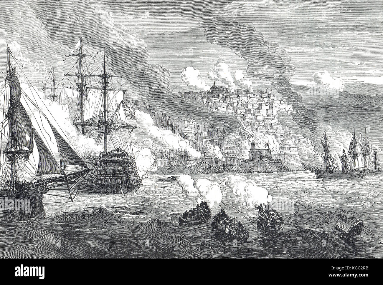 Bombardement von Algier, 27. August 1816 Stockfoto