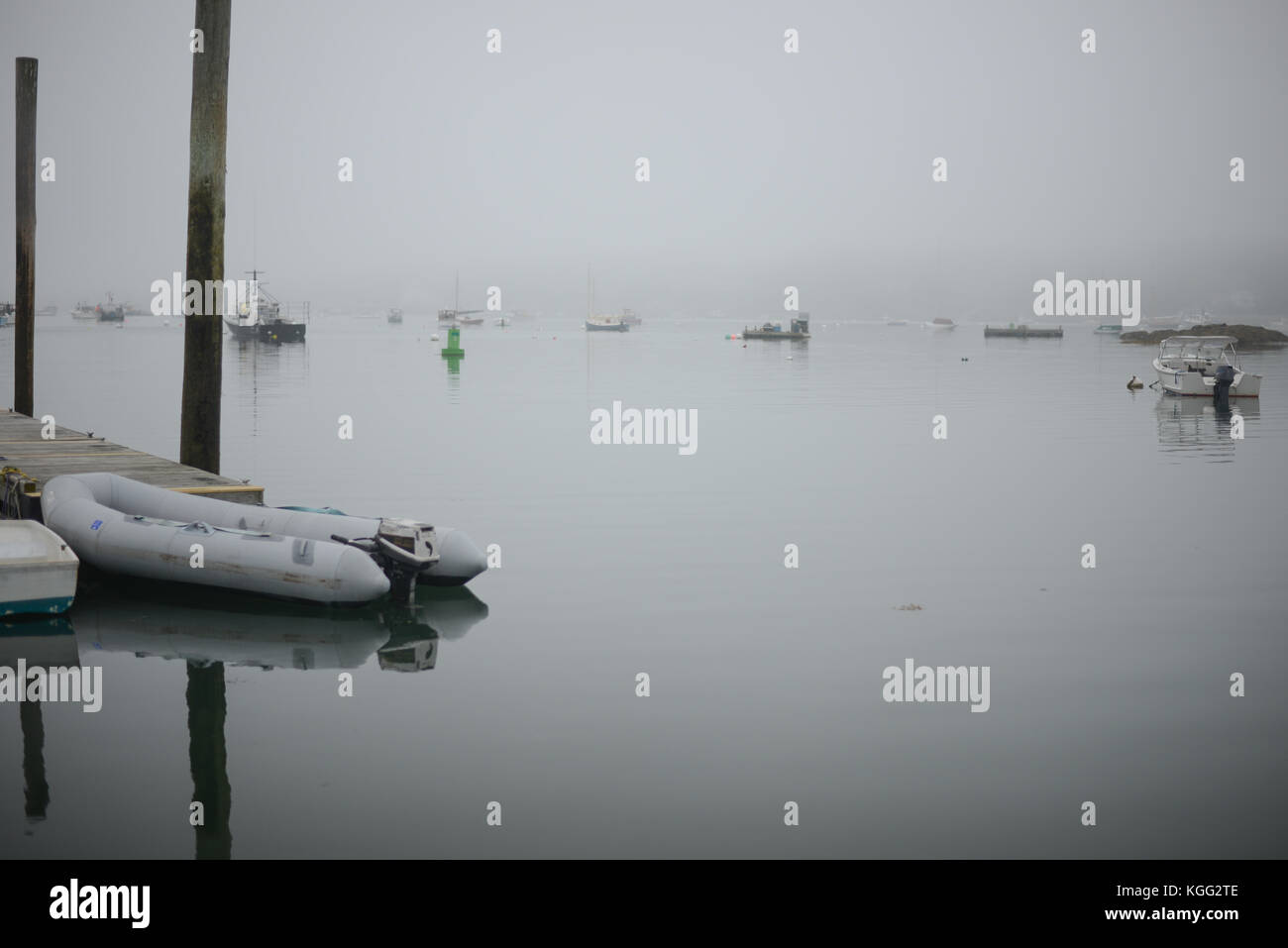 Angedockt angeln und segeln Boote. Hafen in Maine Acadia Stockfoto