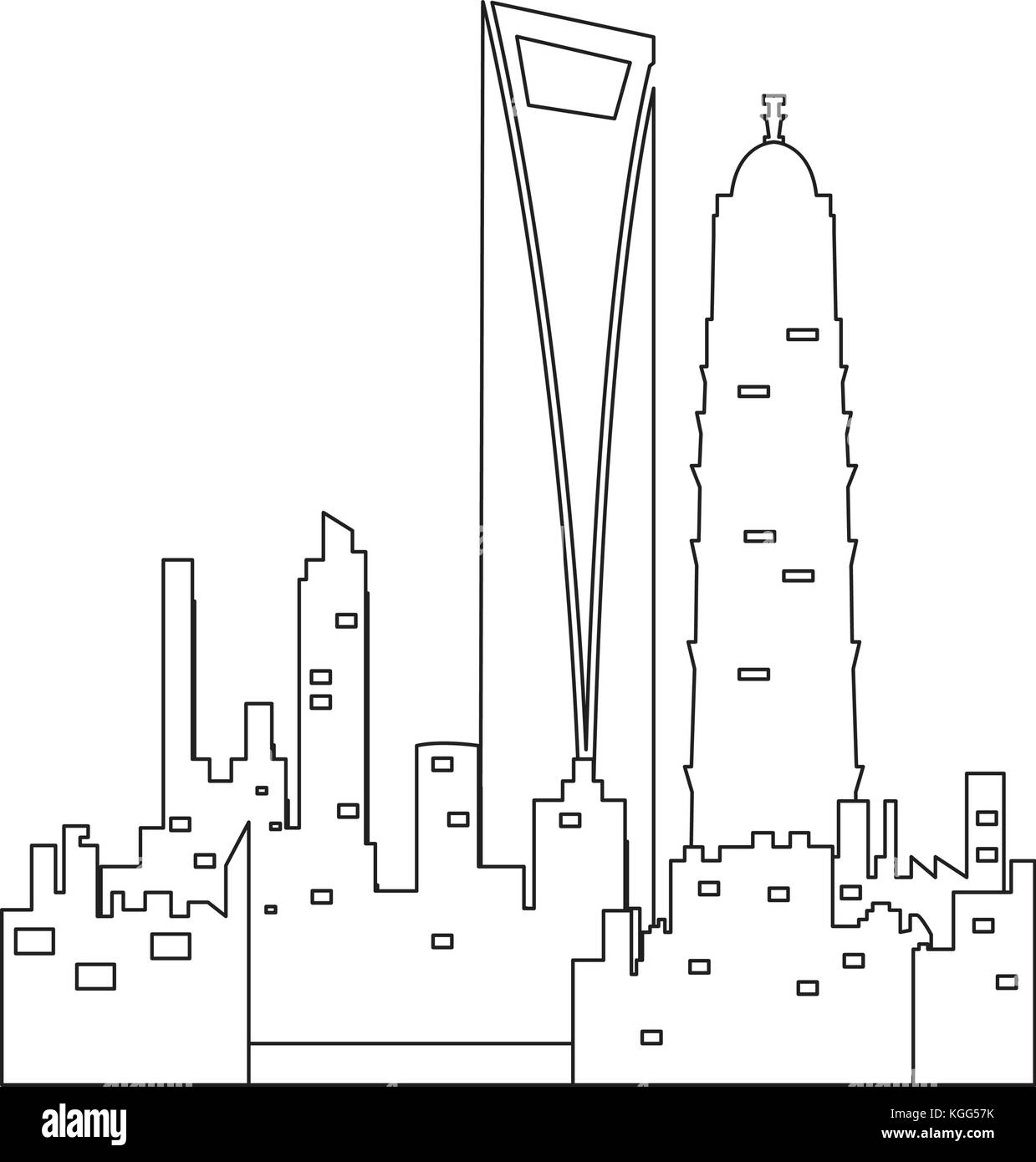 Isolierte shanghai Stadtbild Stock Vektor