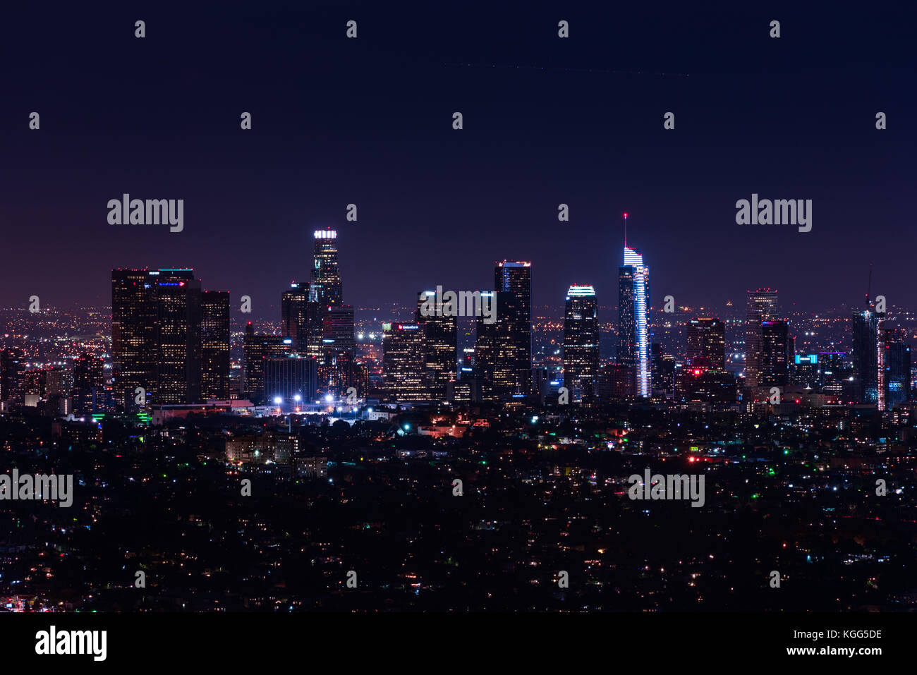 Los Angeles City bei Nacht Stockfoto