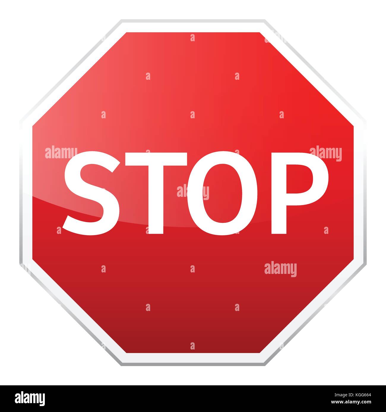 Straße rote Zeichen auf weißem Hintergrund. Überwachung des Straßenverkehrs. wegverbrauch. ordnungspolitische Zeichen. stoppen und Ertrag. Straße. Stock Vektor