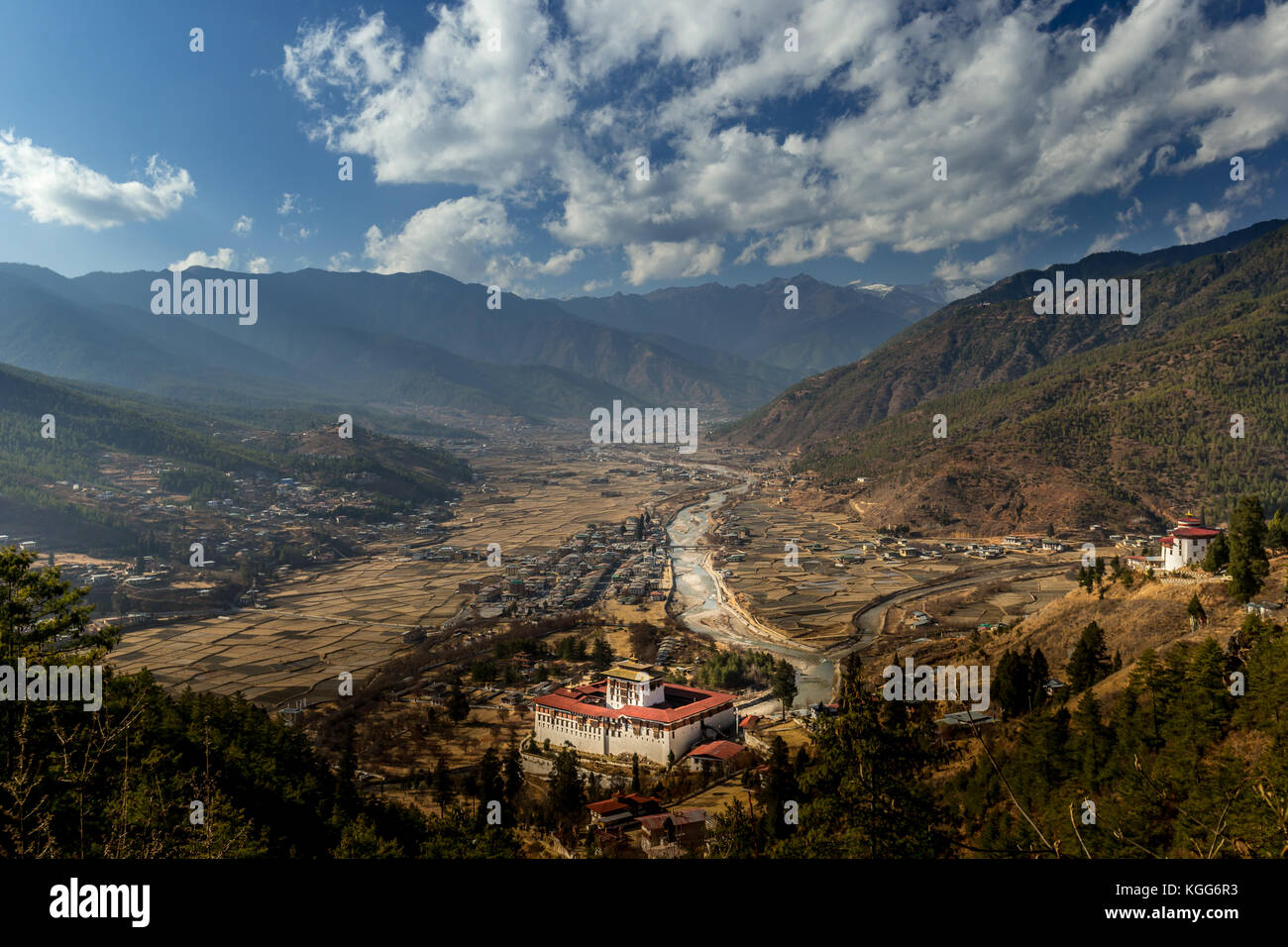 Der Rinpung Dzong in Paro, Bhutan Stockfoto