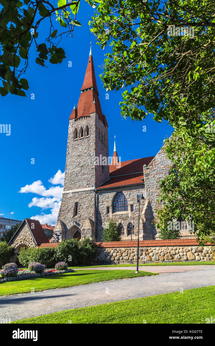 Der Turm der Kathedrale in Tampere. Finnland Stockfoto