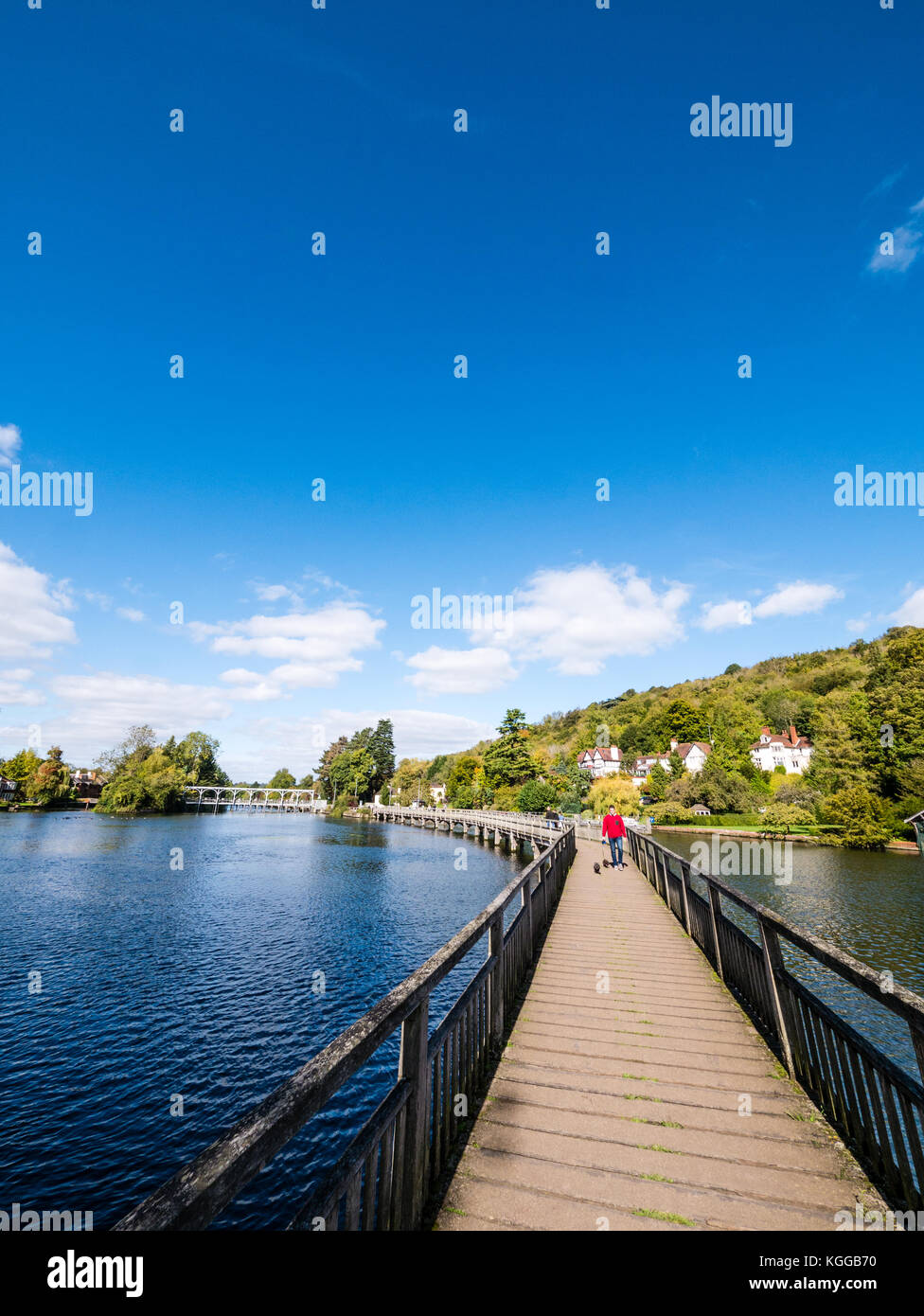 Walkway, Marsh Lock, Themse, Henley-on-Thames, Oxfordshire, England, Großbritannien, GB. Stockfoto