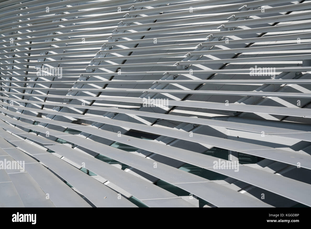 Gebogene, Komplexe architektonische geometrischen Design Stockfoto