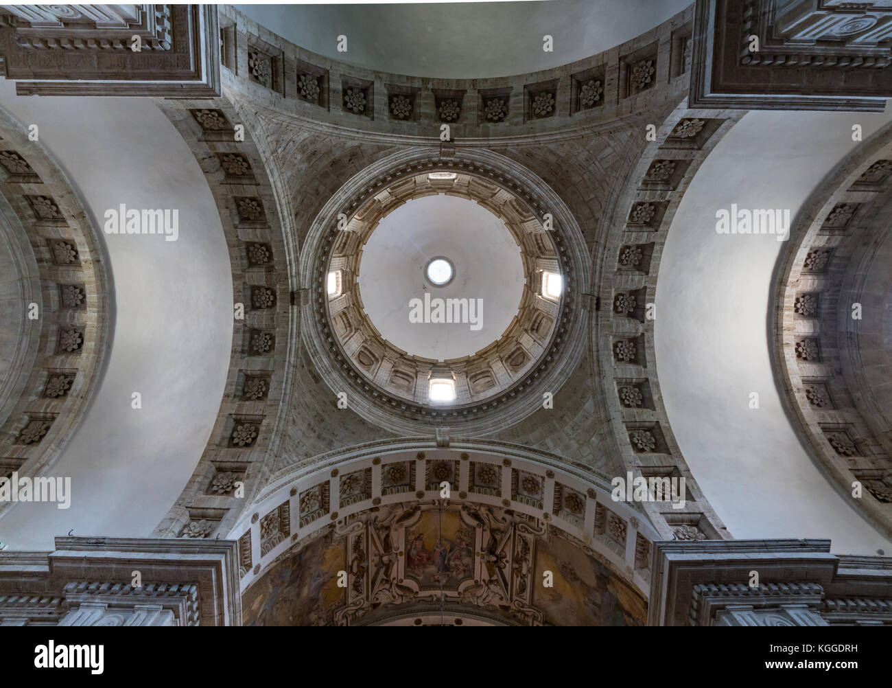 Die Kuppel der Kirche San Biagio außerhalb von Montepulciano, Italien in der Toskana Stockfoto