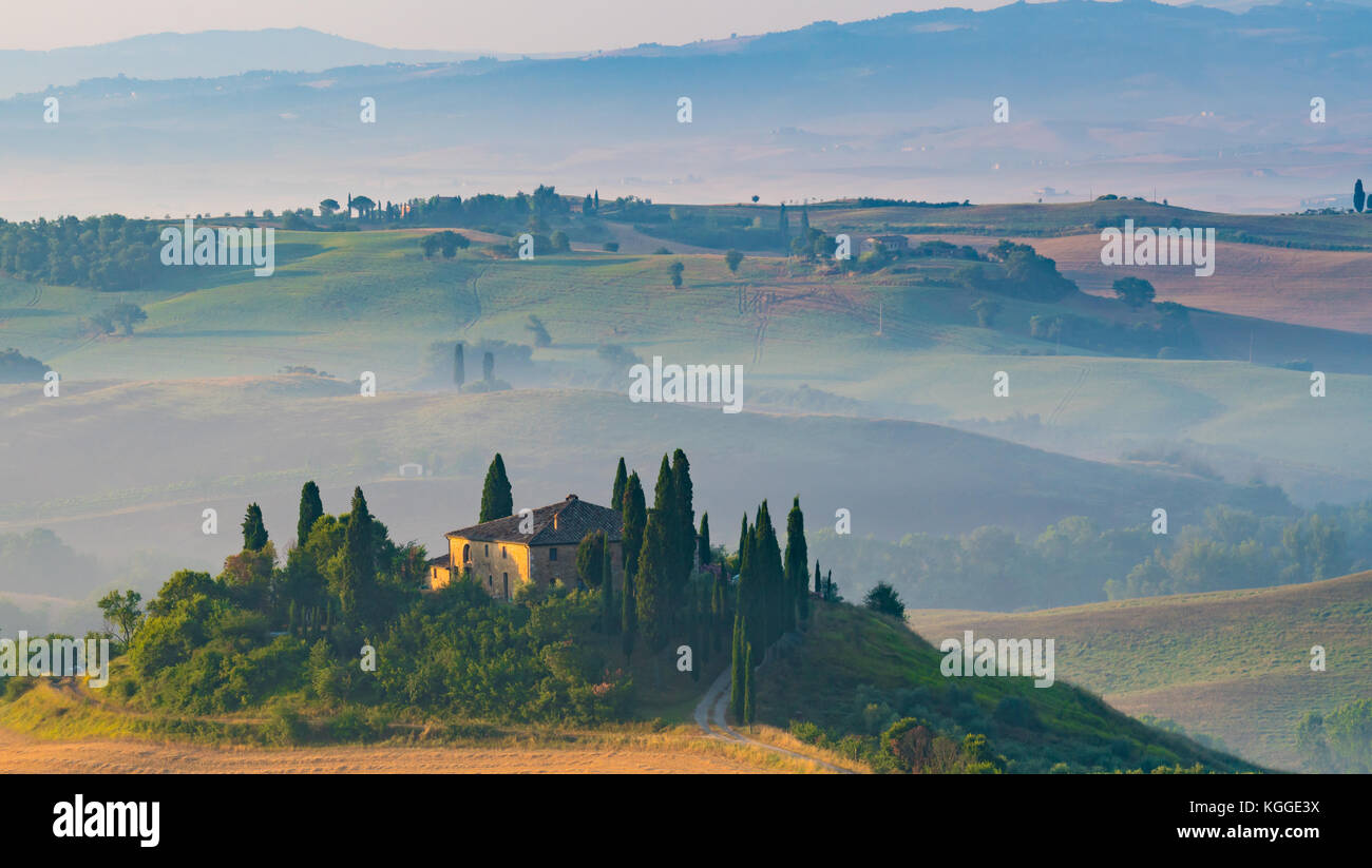 Toskanische Villa in der Nähe von Pienza Italien Stockfoto