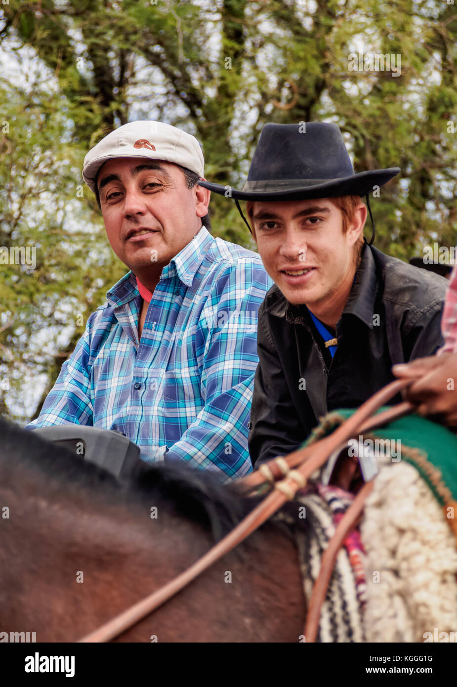 Cabalgata de Los Gauchos, Gaucho horse Parade von san juan Vallecito, Provinz San Juan, Argentinien Stockfoto
