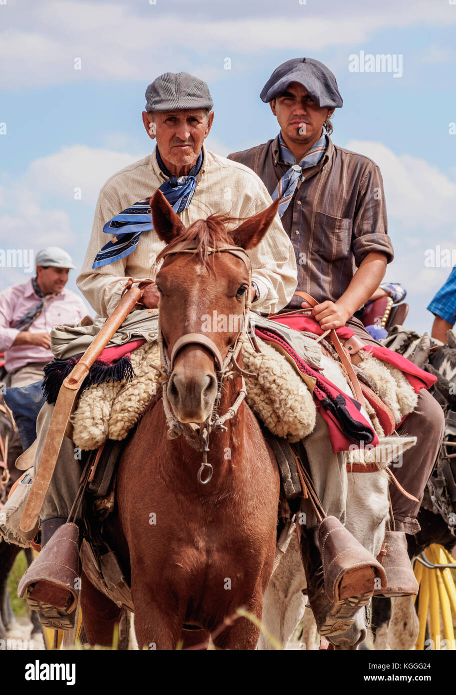 Cabalgata de Los Gauchos, Gaucho horse Parade von san juan Vallecito, Provinz San Juan, Argentinien Stockfoto