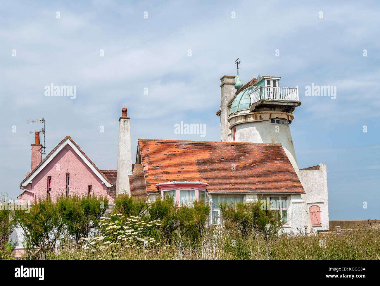 Windmühle in Aldeburgh eine Küstenstadt in Suffolk, East Anglia, England umgewandelt. Stockfoto