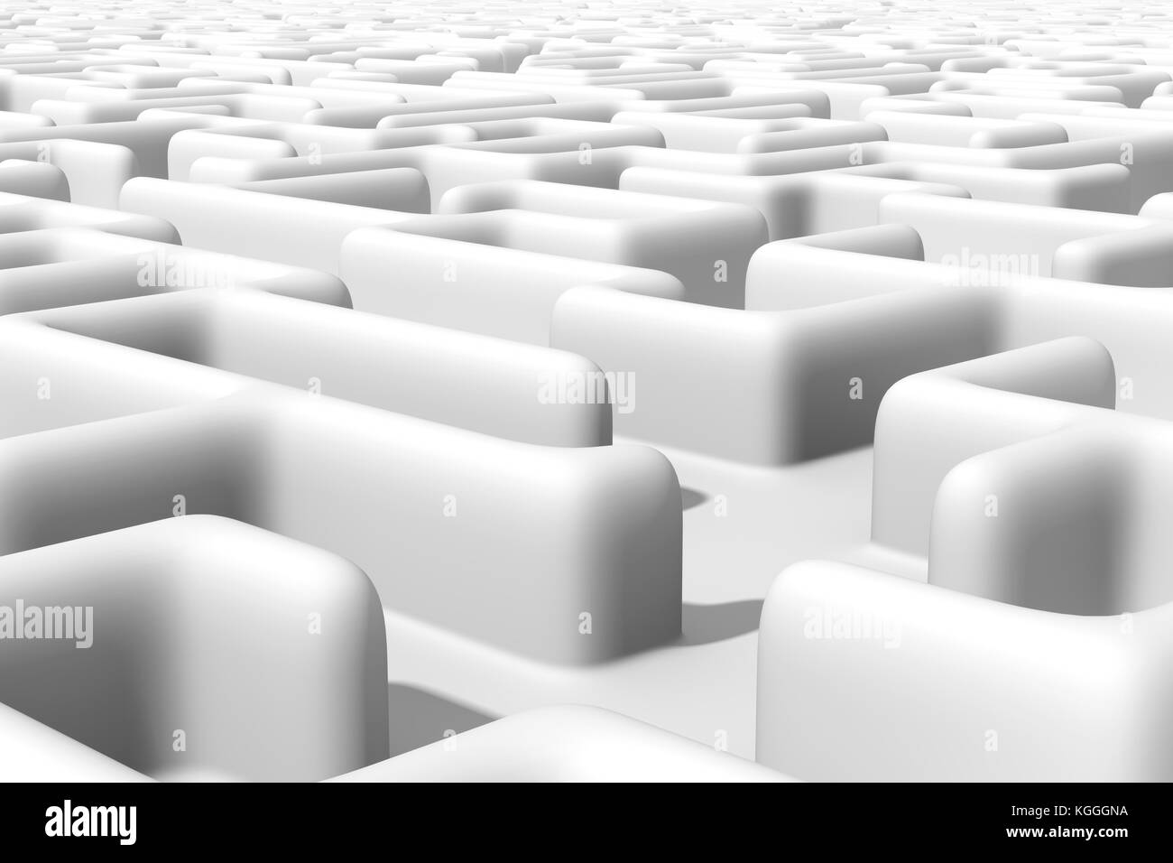 Riesige Labyrinth Struktur mit runden Wänden (3d-Abbildung) Stockfoto