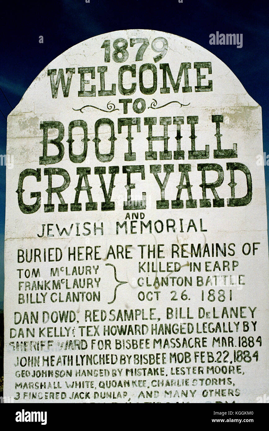 Boot Hill Friedhof Grabstein Stockfoto