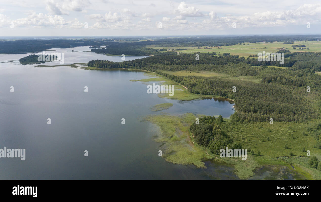 Plateliai See Litauen Antenne drone Ansicht von oben Stockfoto