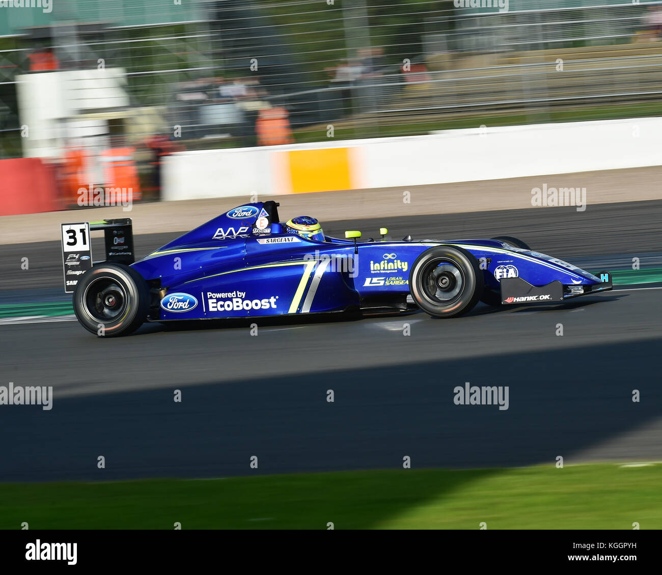 Logan Sargeant, Mygale M14-F4, F 4 der Britischen Meisterschaft, Ford EcoBoost, Monoposto, offene Droschken, Einzelsessel, BTCC Silverstone, Sonntag, 17. Septem Stockfoto