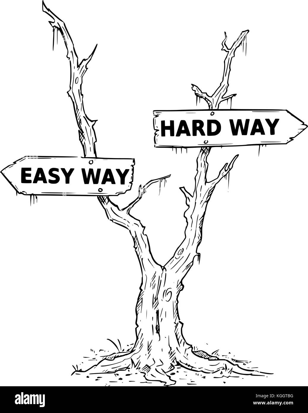 Vektor Zeichnung der Toten Sumpf oder Baum Wüste mit leicht oder schwer