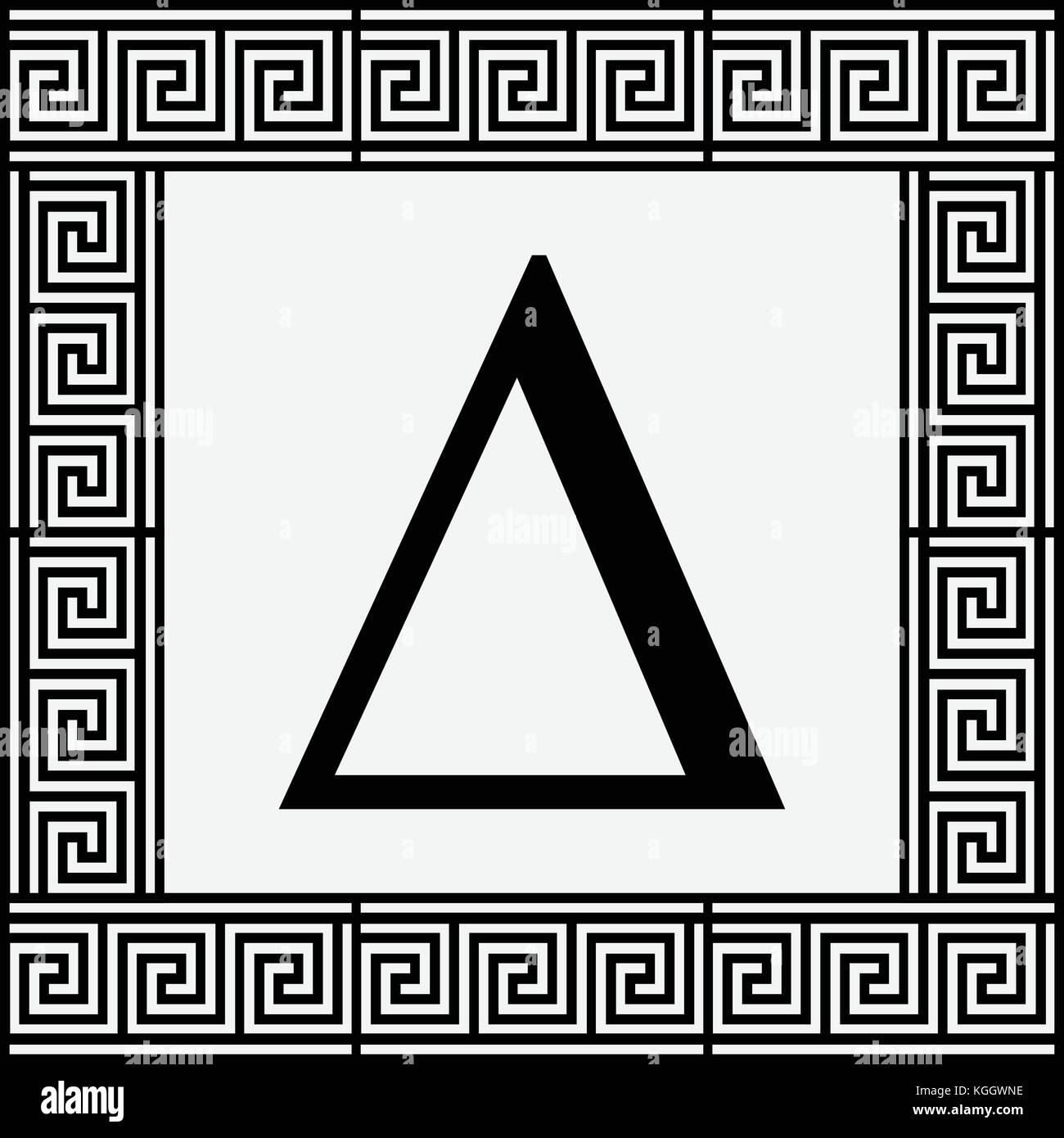 Delta griechischen Buchstaben Symbol, delta Symbol in der griechischen Antike Rahmen, Vector Illustration. Stock Vektor