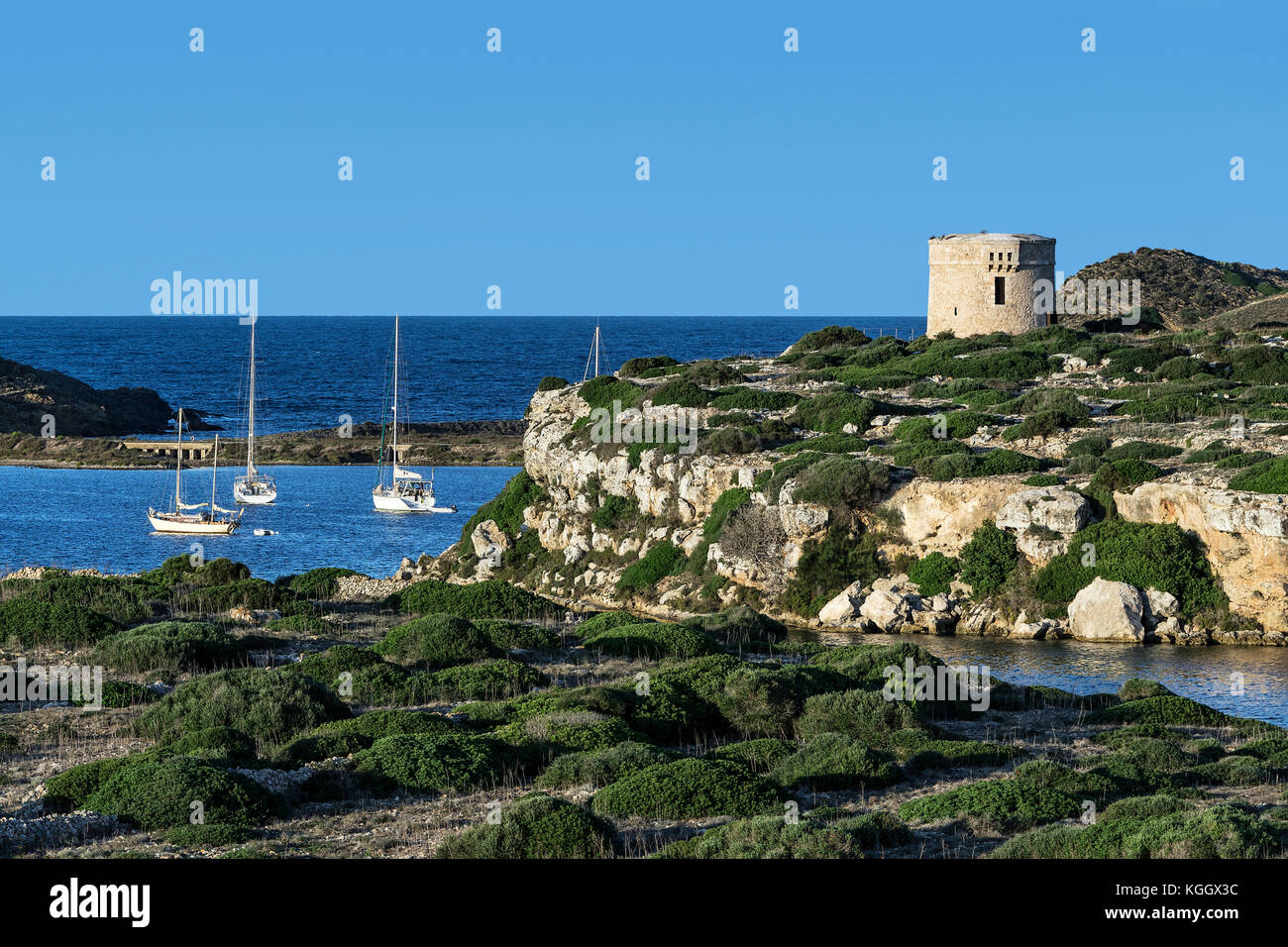 Fortaleza de la Mola, Festung La Mola, Maó, Mahon, Menorca, Balearen, Spanien. Stockfoto