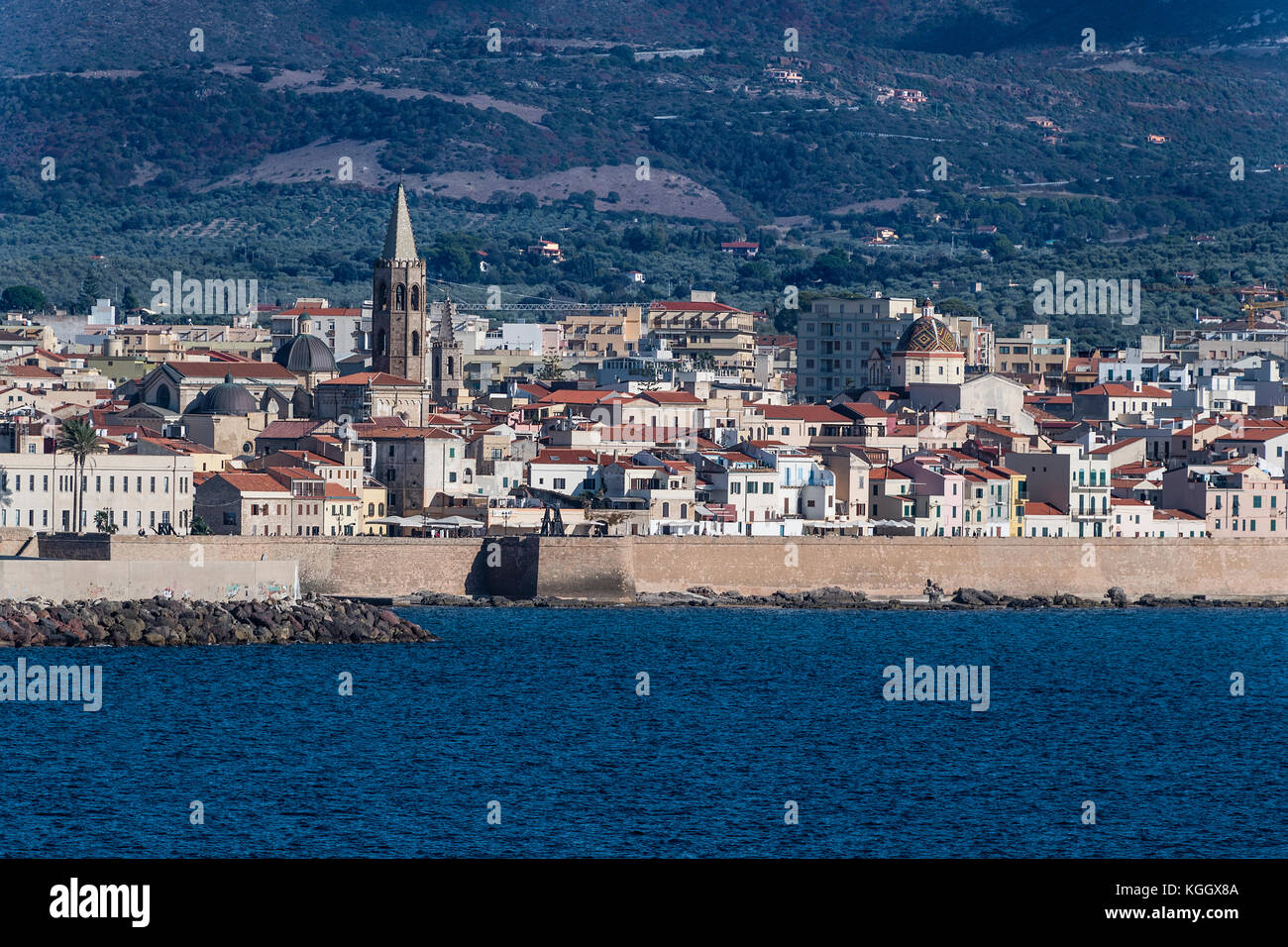 Stadtbild von Alghero, Sardinien, Italien Stockfoto