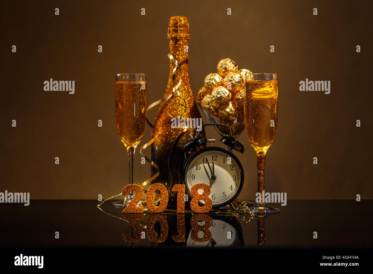 Von 2018 Silvester Feier Hintergrund Stockfoto
