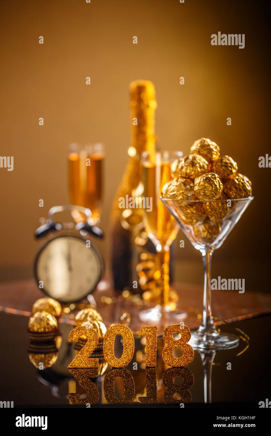 2018 Neues Jahr und Feier Konzept Stockfoto