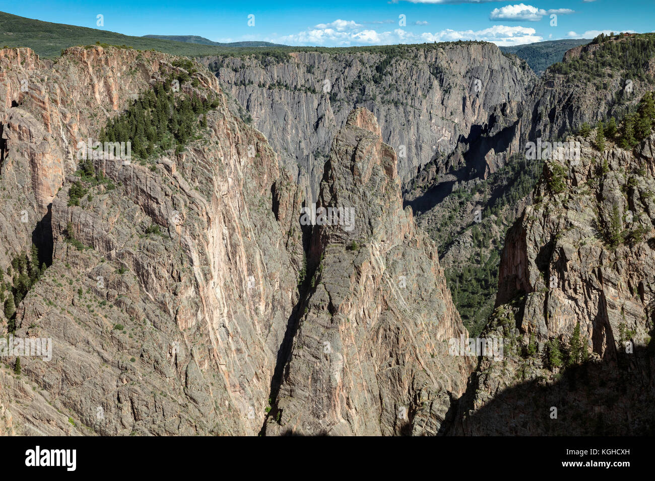 Metamorphes Geologie, schwarze Schlucht des Gunnison, Colorado Stockfoto