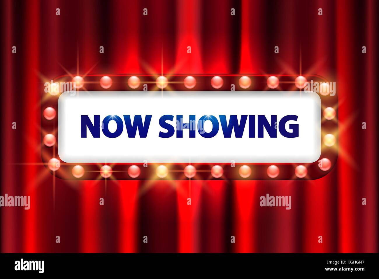 Kino film Plakat Design. Theater oder Kino Zeichen auf Vorhang mit spot light Frame. Vector Illustration Stock Vektor