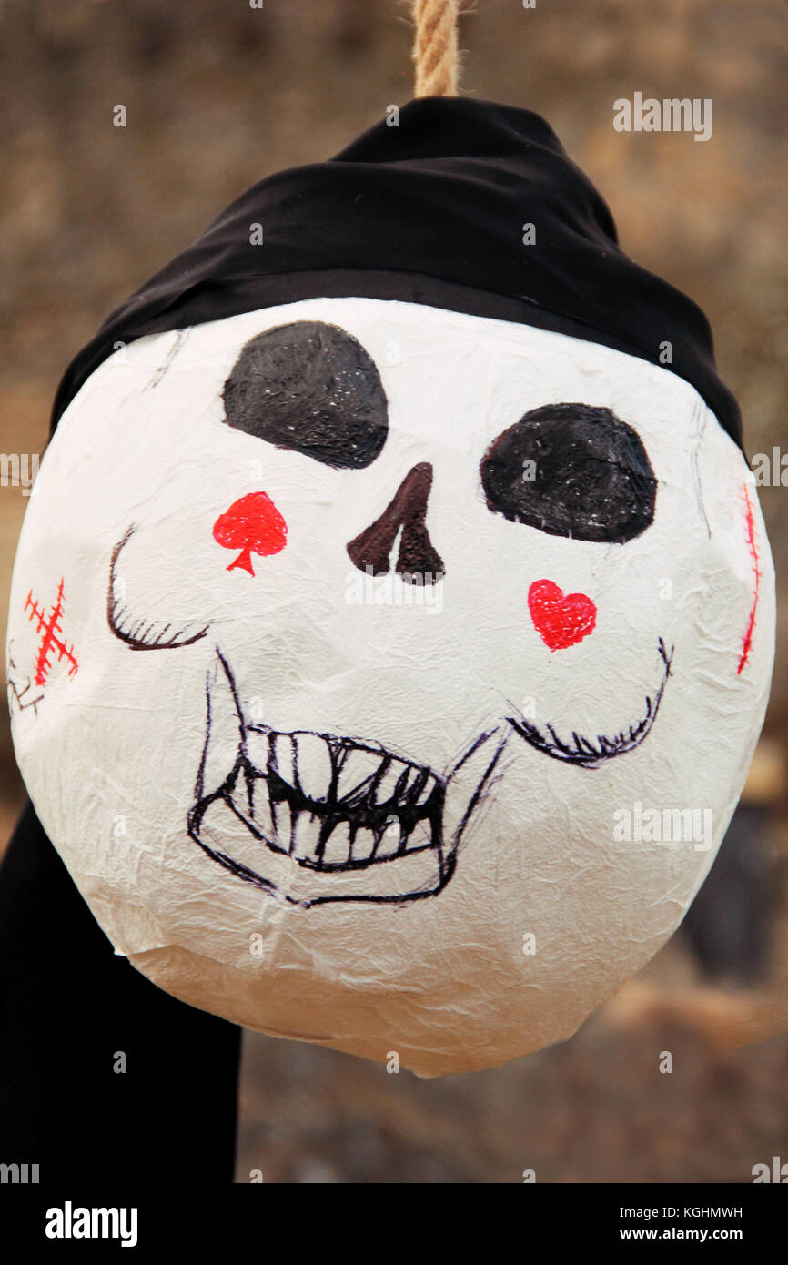 Totenkopf für Piratenparty oder Halloween. Foto. Stockfoto