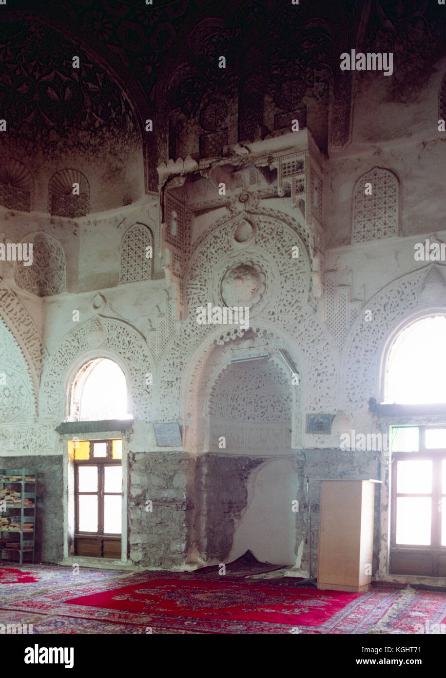 Mihrab, Ashrafiyya Moschee und Madrasa, Taizz oder Taiz, Jemen Stockfoto