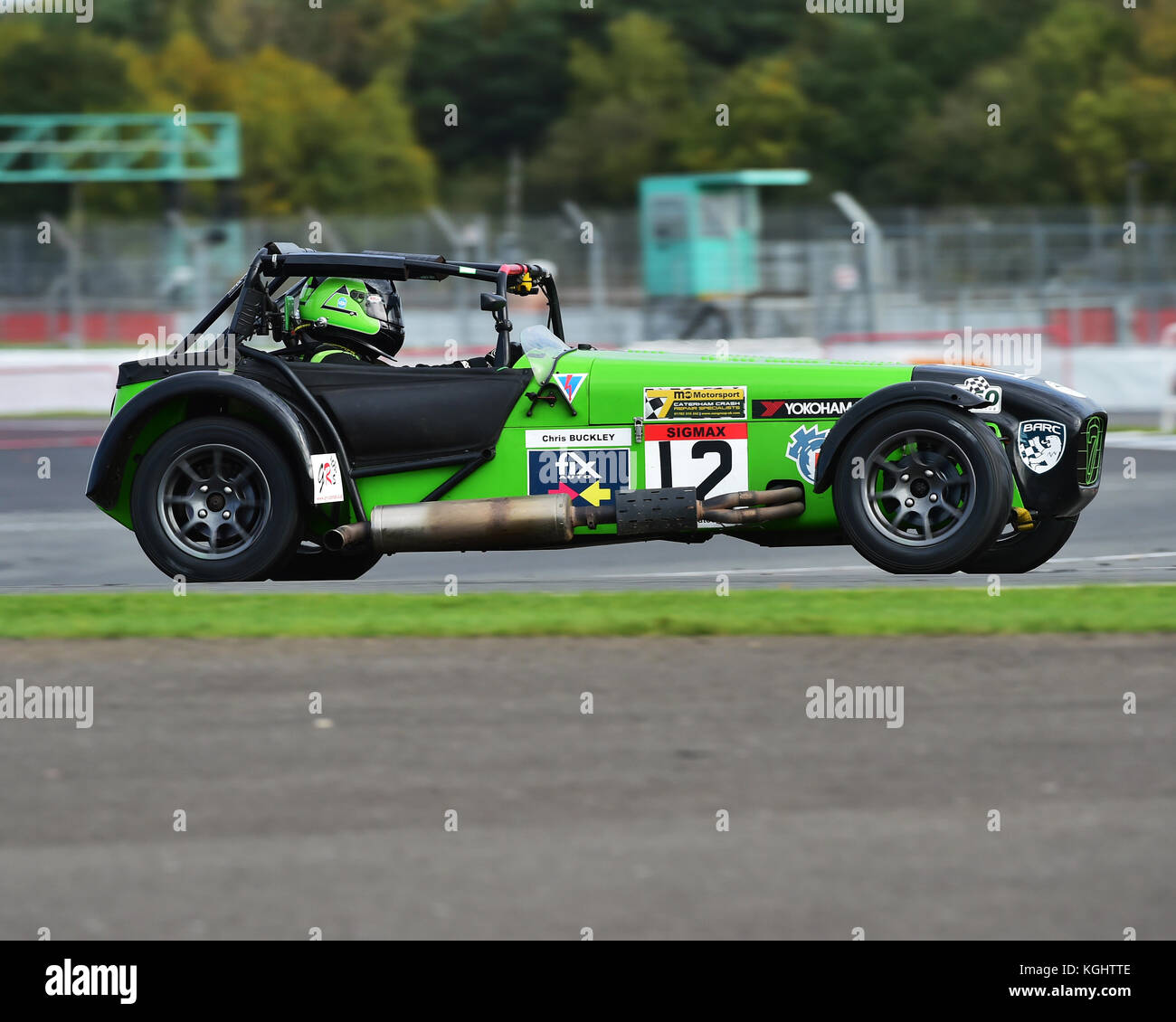 Chris Buckley, Caterham 7 Sigmax, Absolventen Meisterschaft, BARC nationale Meisterschaft Silverstone 7th Oktober 2017, klassische Autos, Silverstone, England, Stockfoto