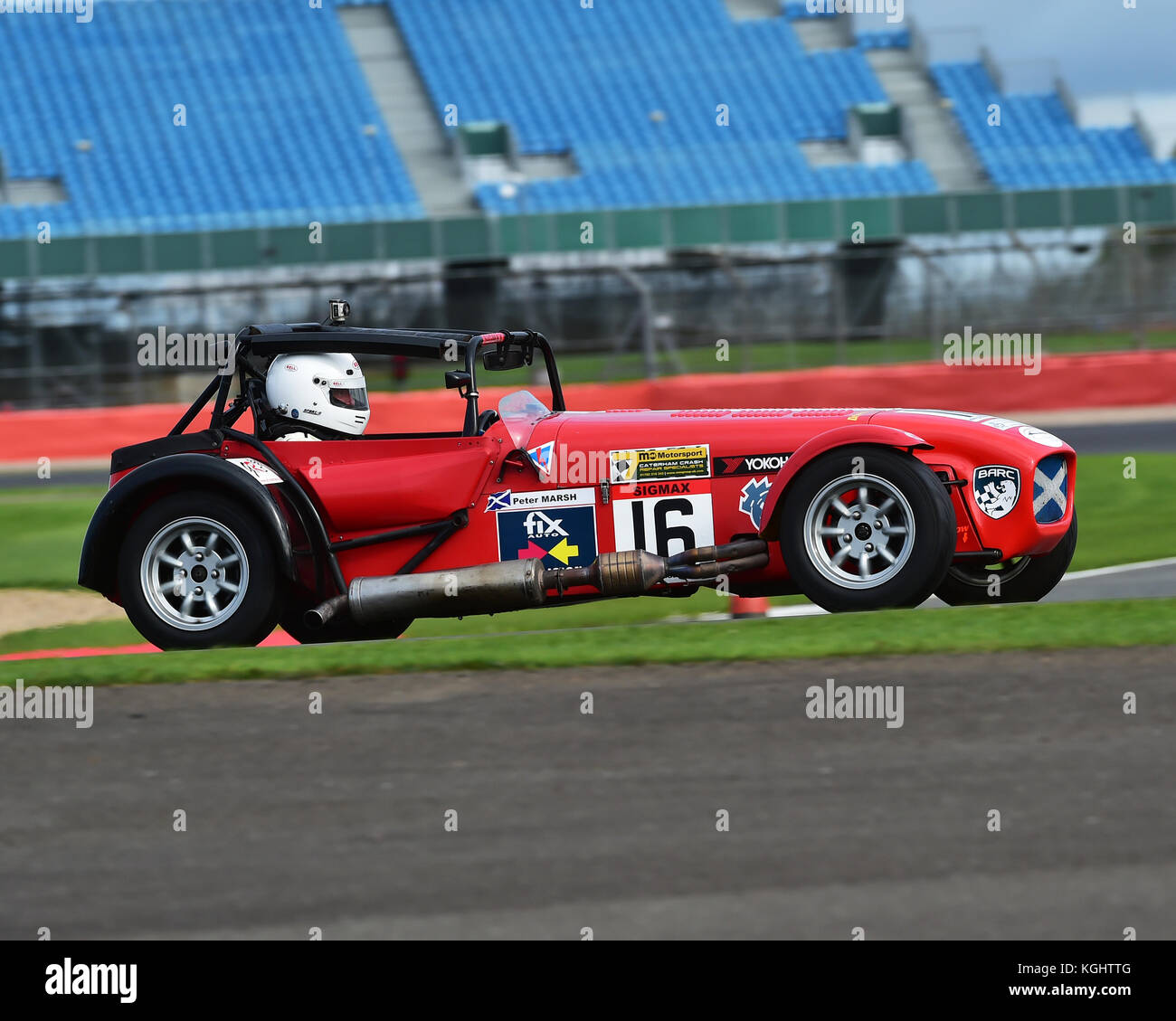 Peter Marsh, Caterham 7 Sigmax, Absolventen Meisterschaft, BARC nationale Meisterschaft Silverstone 7th Oktober 2017, klassische Autos, Silverstone, England, h Stockfoto