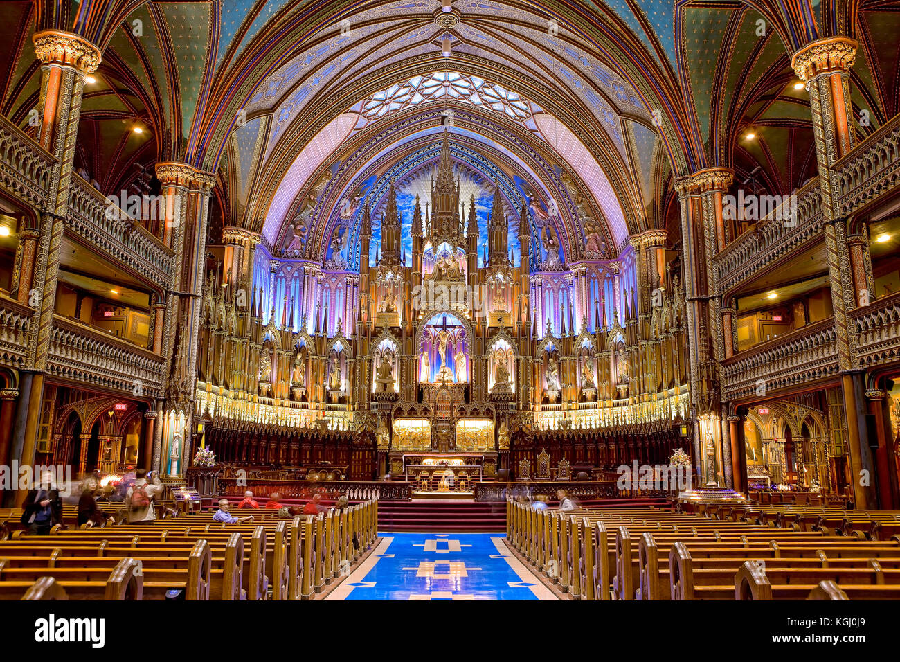 Innenraum der Basilika Notre Dame Stockfoto