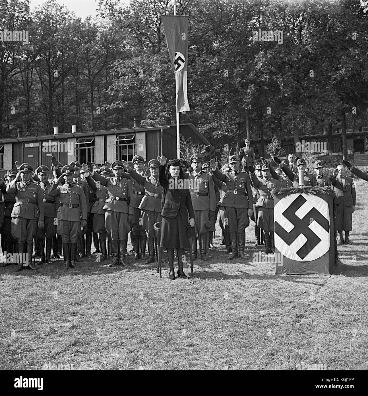 Karl Hermann Frank, Lina Mathilde Heydrich, der Reichs Arbeitsdienst RLA (Reichsarbeitsdienst, RAD) Stockfoto