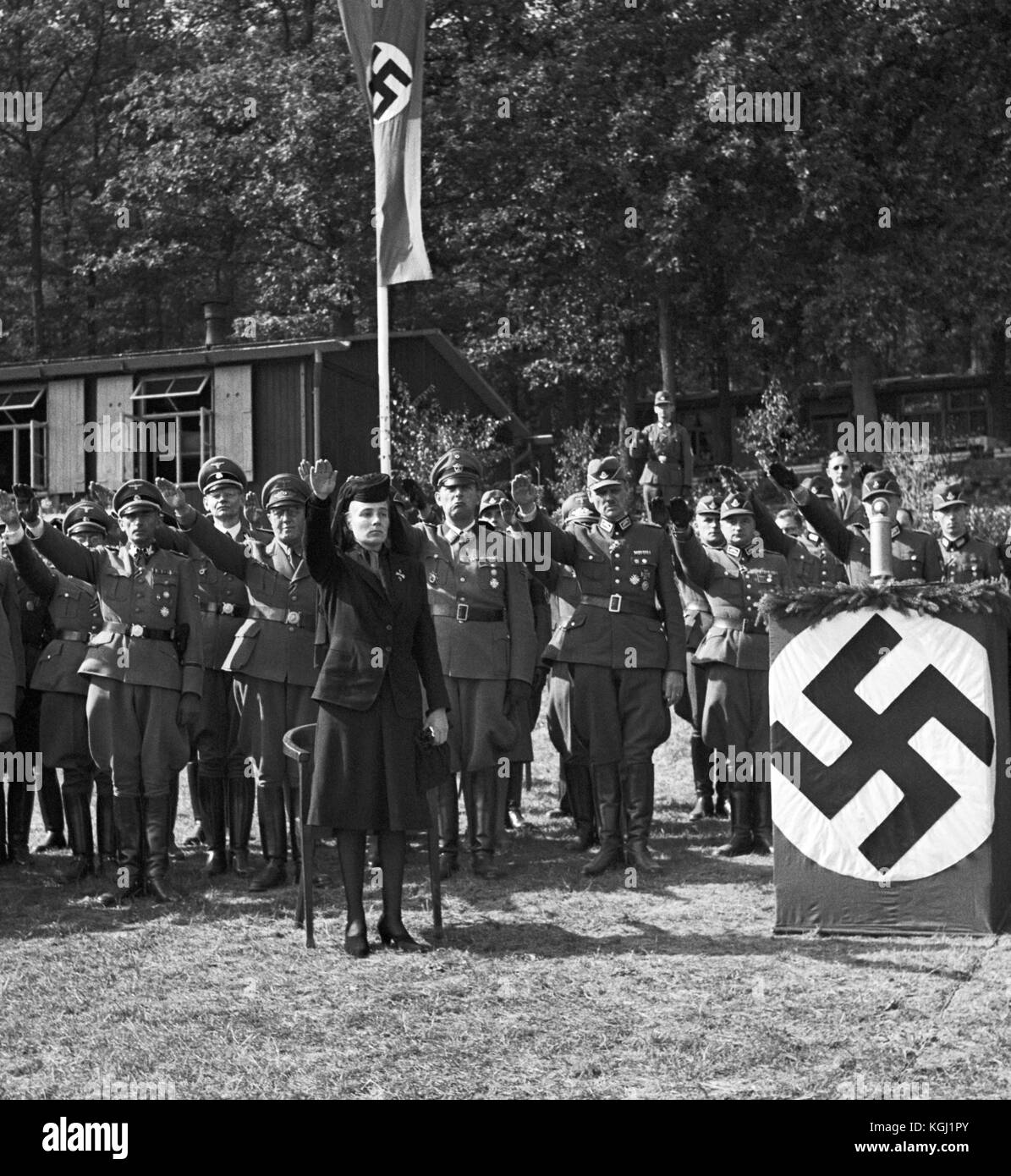 Karl Hermann Frank, Lina Mathilde Heydrich, der Reichs Arbeitsdienst RLA (Reichsarbeitsdienst, RAD) Stockfoto