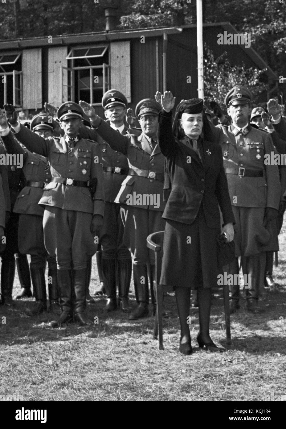 Karl Hermann Frank, Lina Mathilde Heydrich, der Reichs Arbeitsdienst RLA (Reichsarbeitsdienst, RAD) Stockfoto