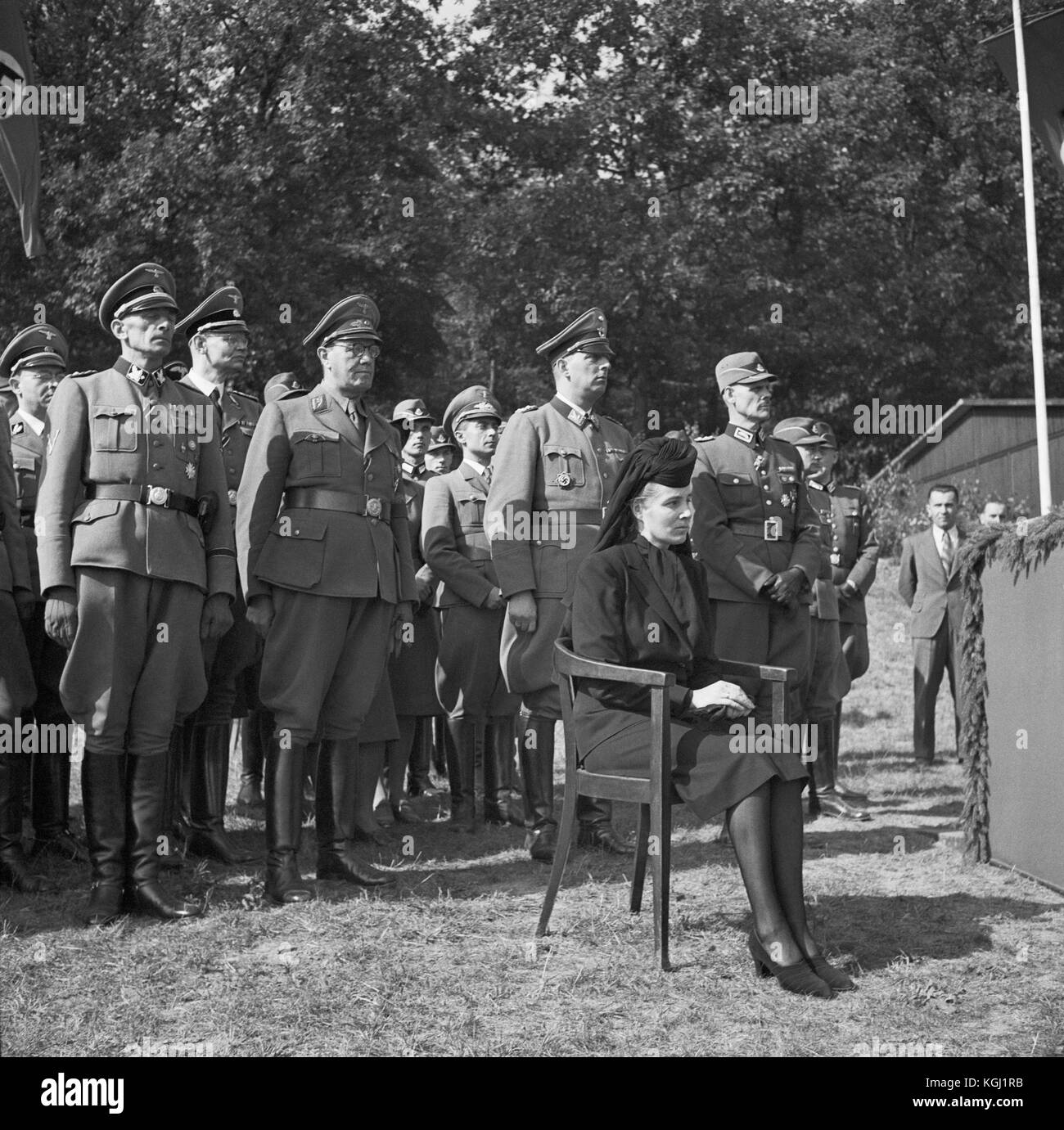 Karl Hermann Frank, Lina Mathilde Heydrich, Kurt Daluege, die Reich Arbeitsdienst RLA (Reichsarbeitsdienst, RAD) Stockfoto