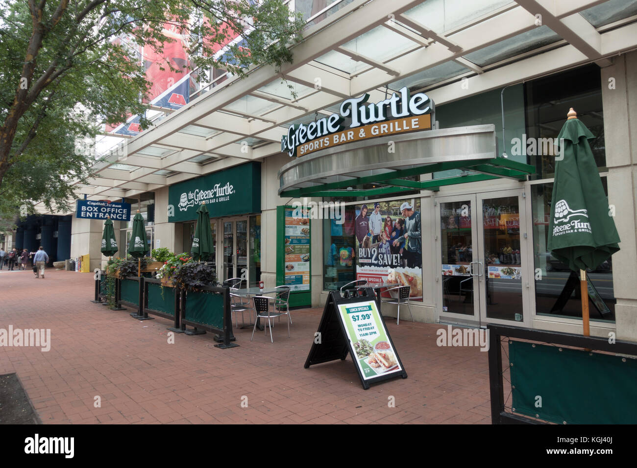 Ein Zweig der Greene Schildkröte Sports Bar & Grill Kette in Washington DC, USA. Stockfoto
