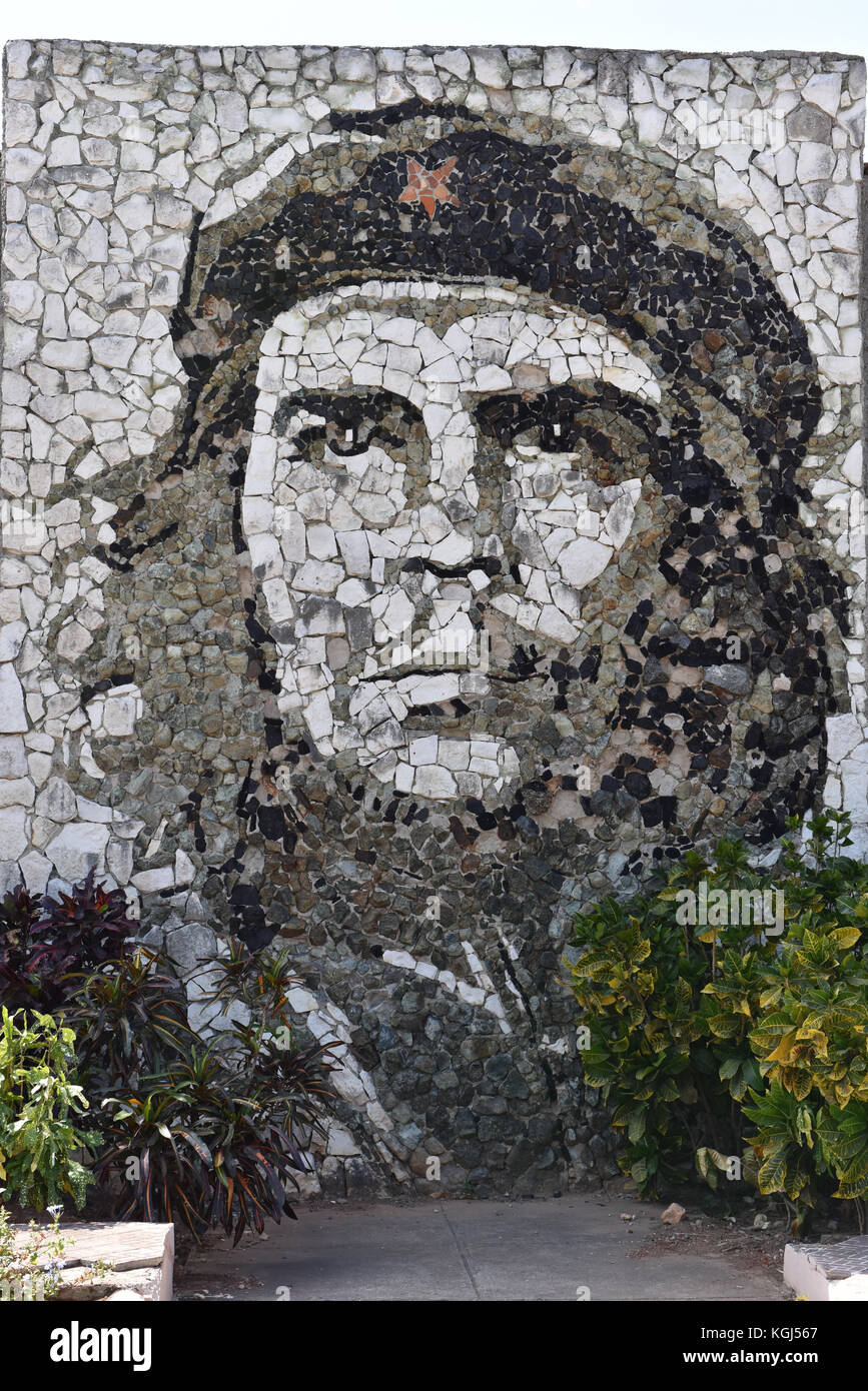 Che Guevara, Wandbild aus Mosaiken. Kuba Matanzas Stockfoto