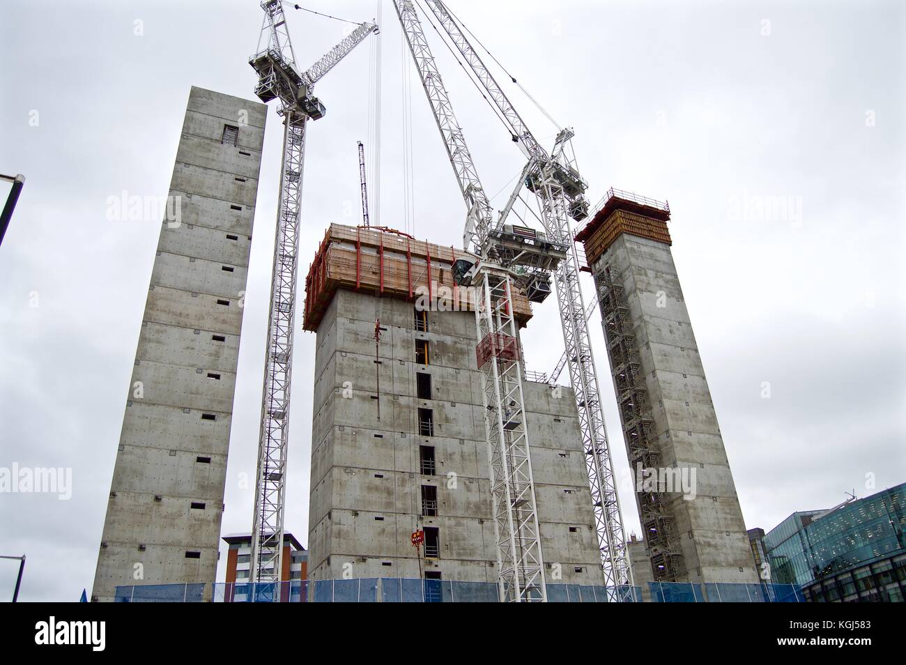 Baustelle des neuen Brunel Gebäude, Spaziergang am Kanal, in der Nähe der Paddington Station, London, UK Stockfoto