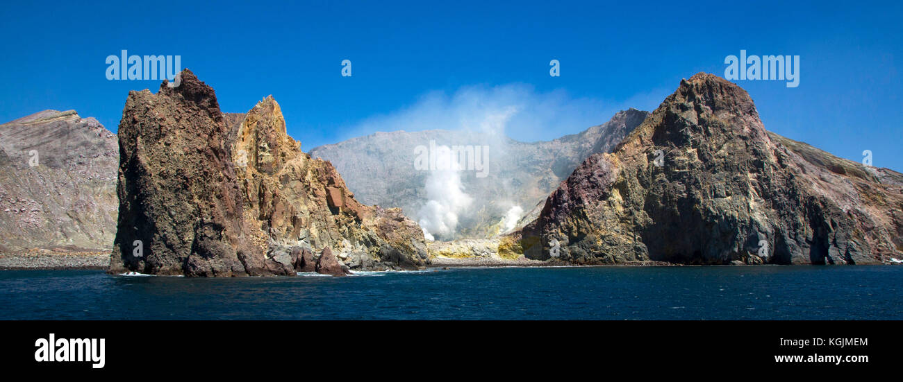 White Island, die vulkanische Insel, Abondance Bay, Neuseeland Stockfoto