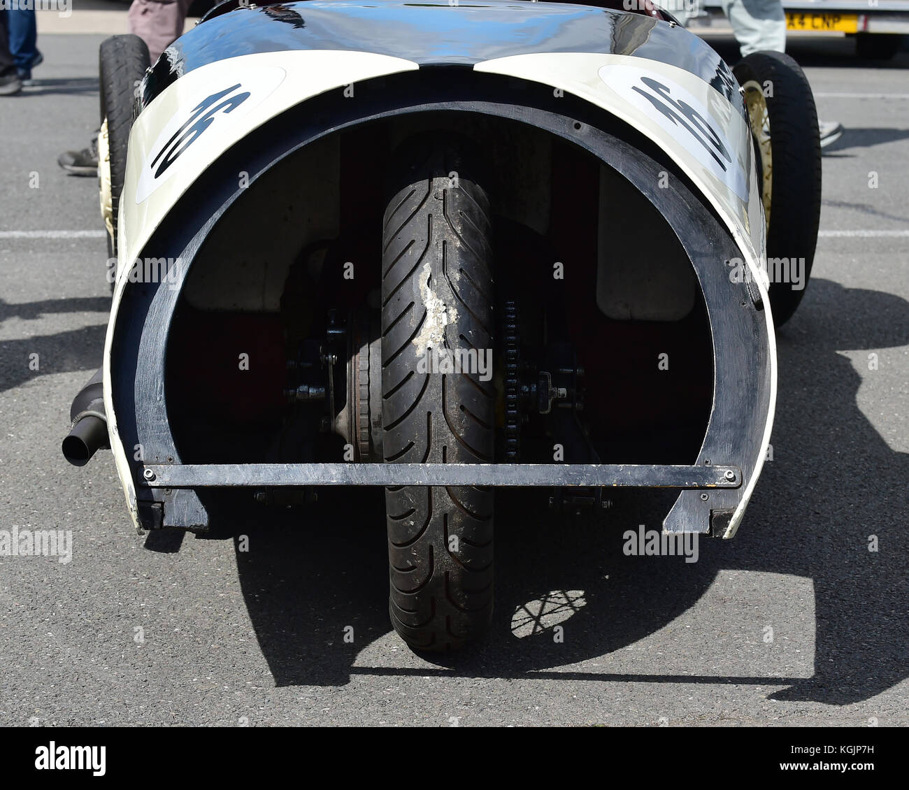 Danny Hodgson, Bronte Pearson, F2 Ford 100 E, Morgan Dreirad Club Challenge Trophy Rennen, VSCC, Formel Vintage, Runde 4, Mallory Park, 12 Augus Stockfoto