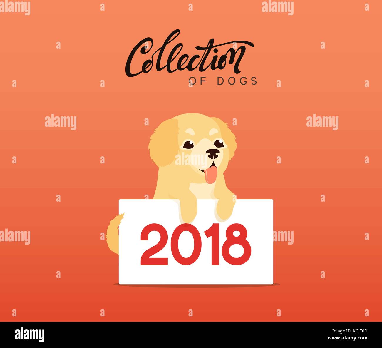 Süße Hunde Labrador und Golden Retriever. flachbild Tier Zeichentrickfigur Stock Vektor