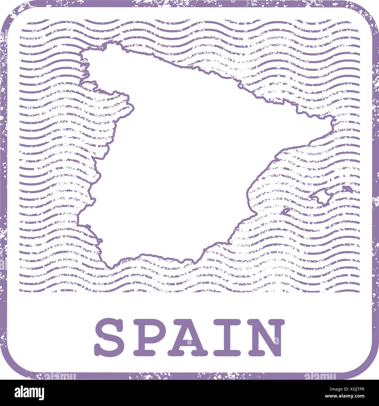 Stempel mit Kontur der Karte von Spanien - Kontur von Spanien Stock Vektor