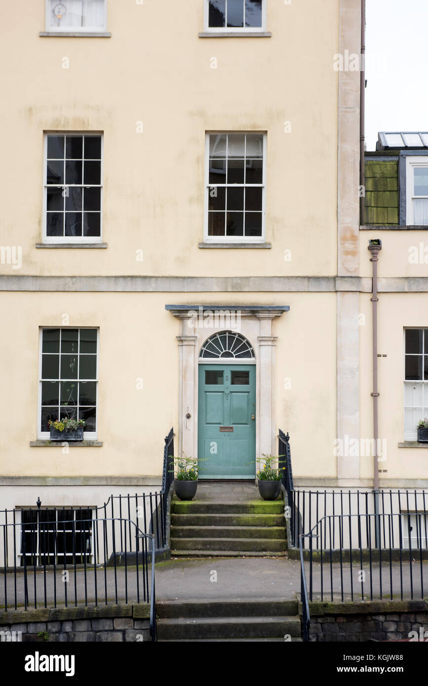 Ein georgianisches Haus auf Wellington Terrasse in Bristol, Großbritannien Stockfoto