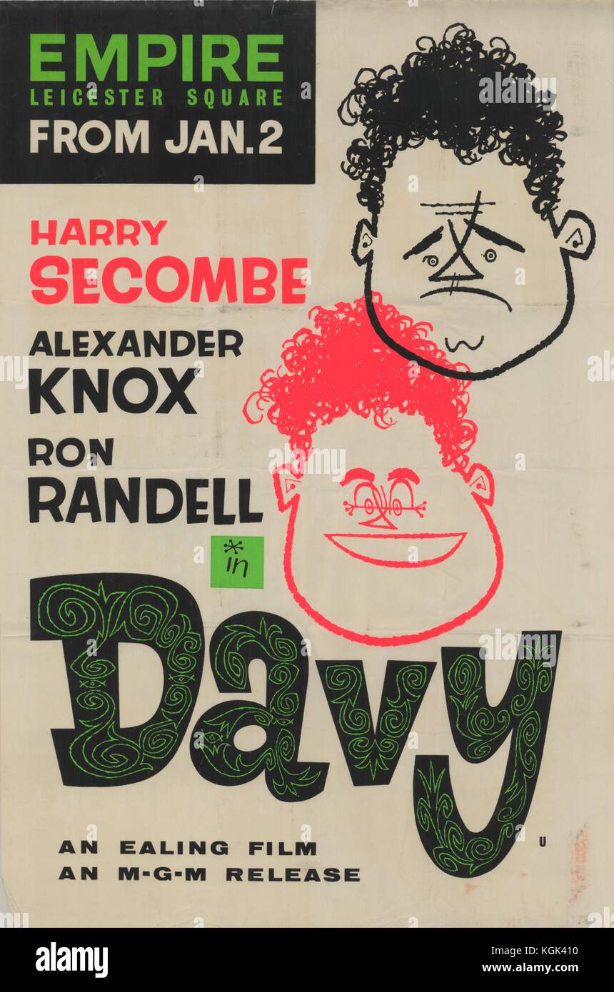 Davy (1958), Harry Secombe, Film Poster Stockfoto