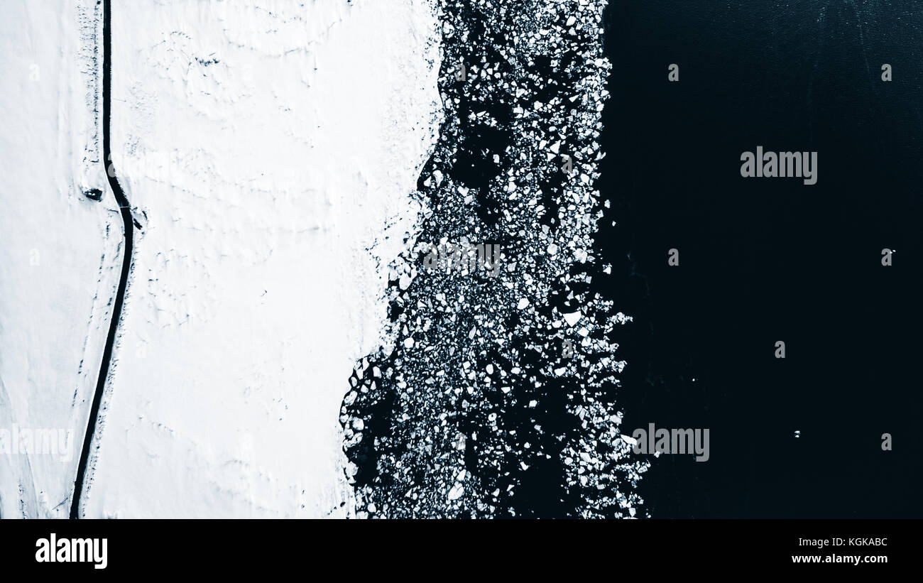 Gefrorener St. Lawrence Stream in Kanada. Stockfoto