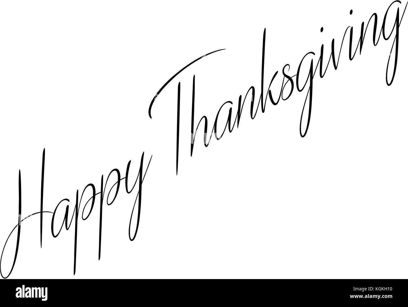 Happy Thanksgiving Text zeichen Abbildung auf weißen Abbildung. Stockfoto