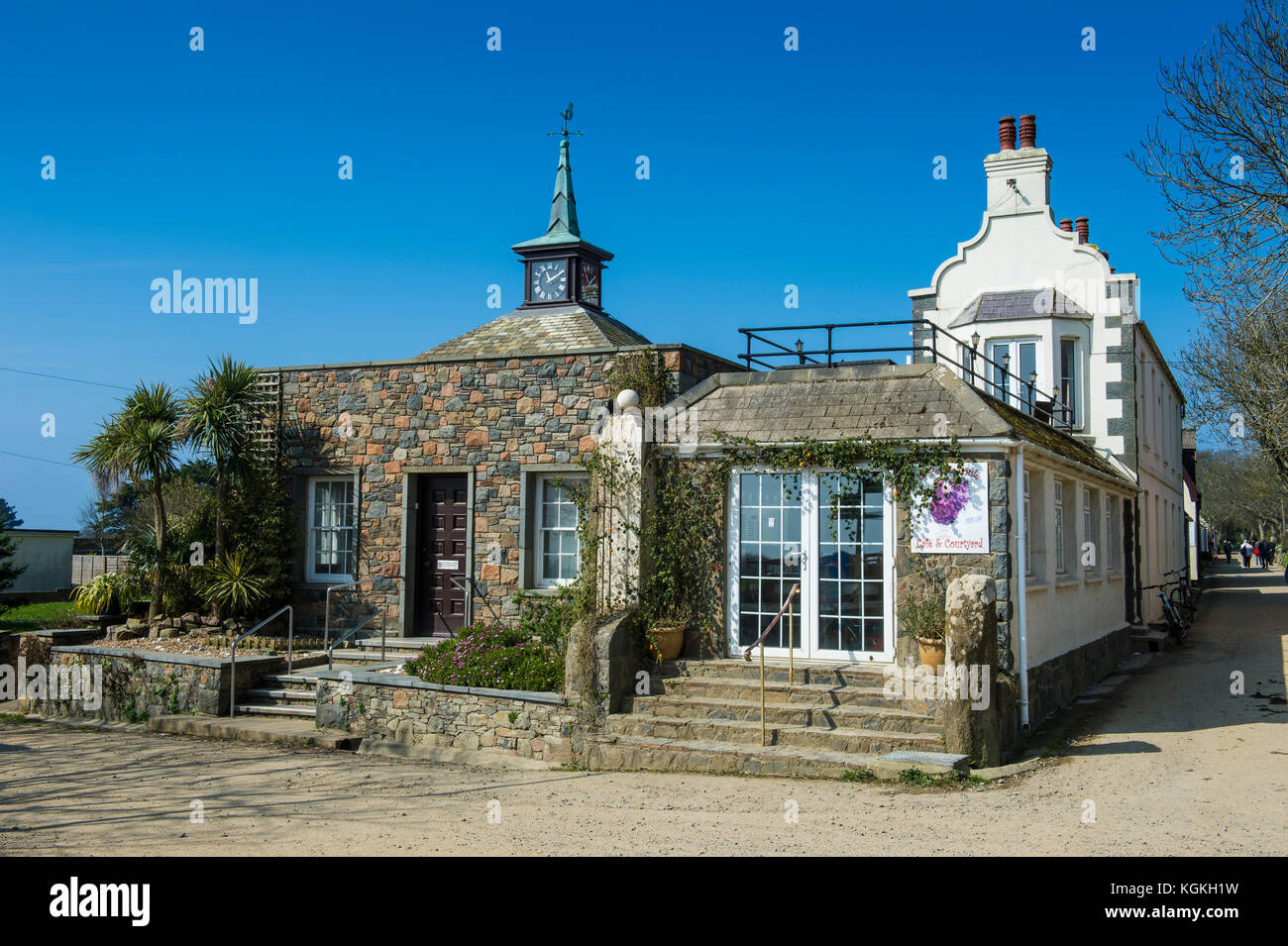 Historisches Haus, Hauptstraße Avenue, Insel Sark, Kanalinseln, Großbritannien Stockfoto