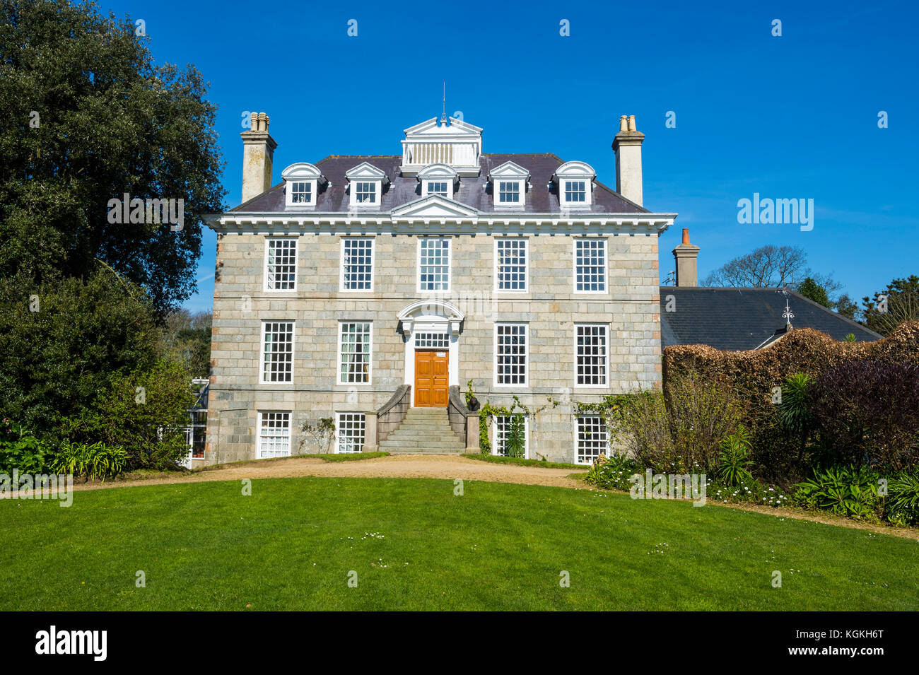 Sausmarez Manor, Insel Guernsey, Channel Islands, Großbritannien Stockfoto